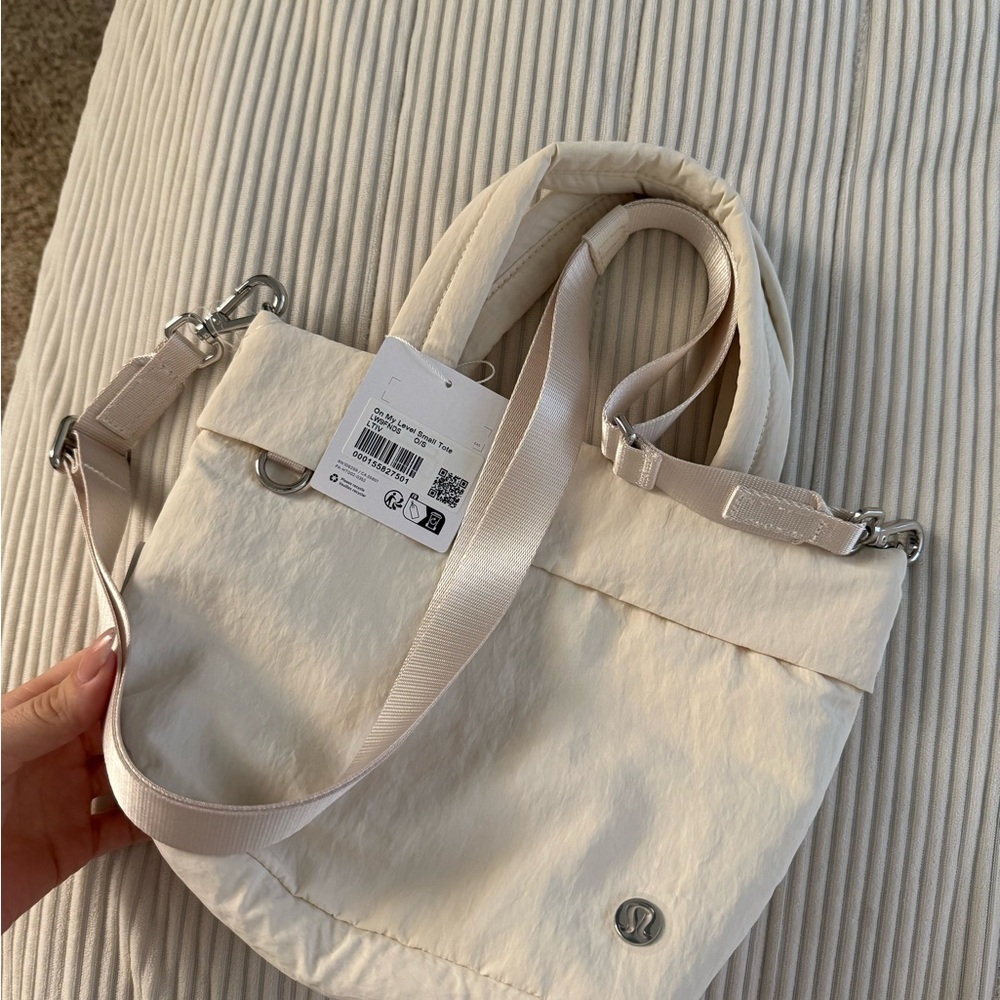 Lululemon Athletica Cream Tote Bag with Minimalist Design